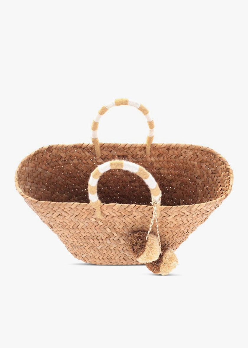 Women's St Tropez Straw Pom Pom Tote Bag