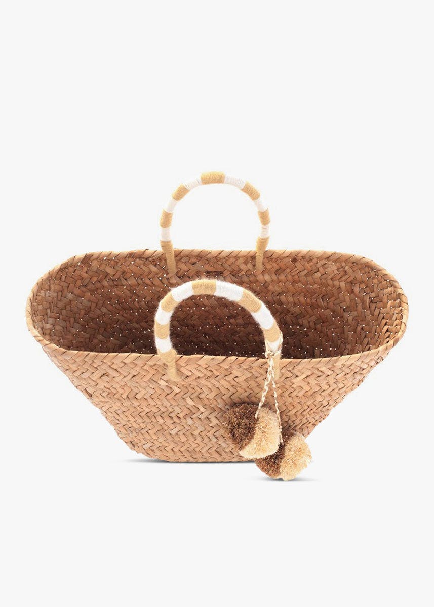 Women's St Tropez Straw Pom Pom Tote Bag