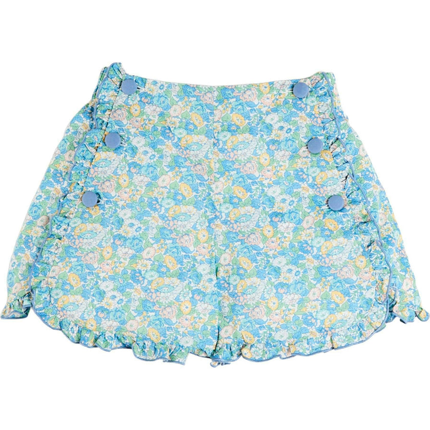 Leontyne Floral High Waisted Shorts in Blue Made with Liberty Fabric (2-12yrs)