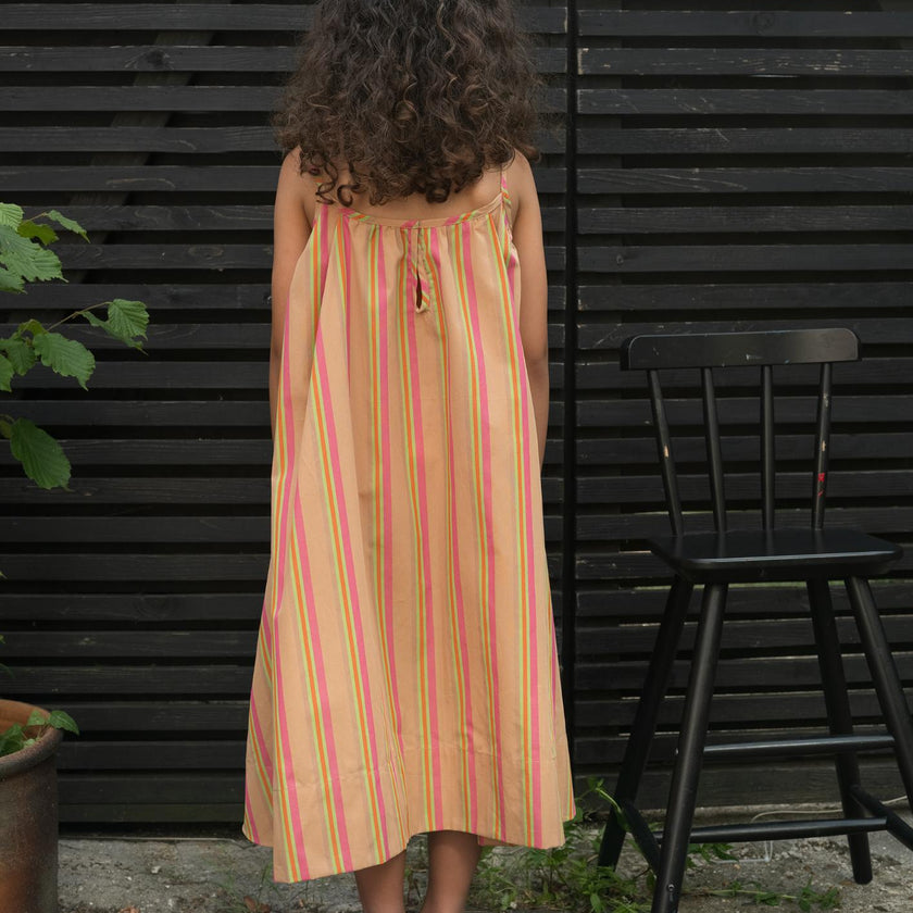 Cleo Green Stripe Cotton Slip Dress