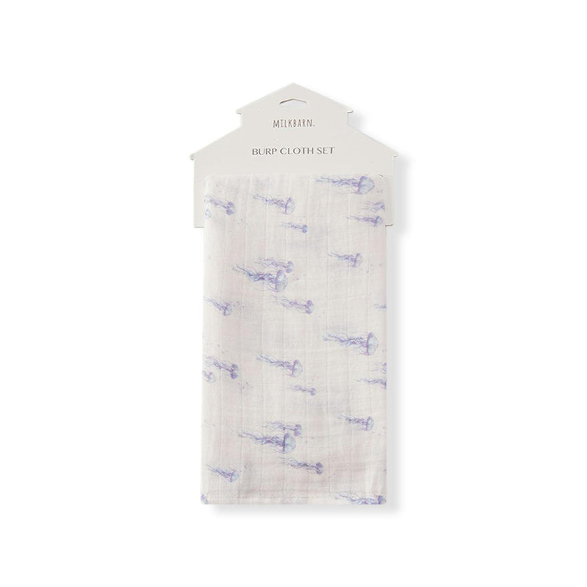 Sunset Jellyfish Organic Cotton Two-Piece Burp Cloth Set