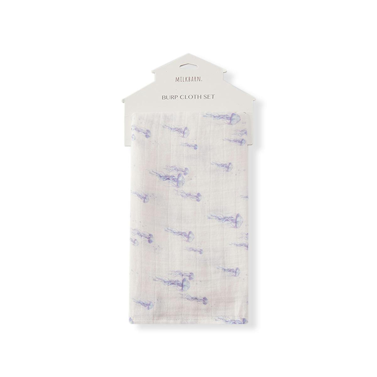 Sunset Jellyfish Organic Cotton Two-Piece Burp Cloth Set