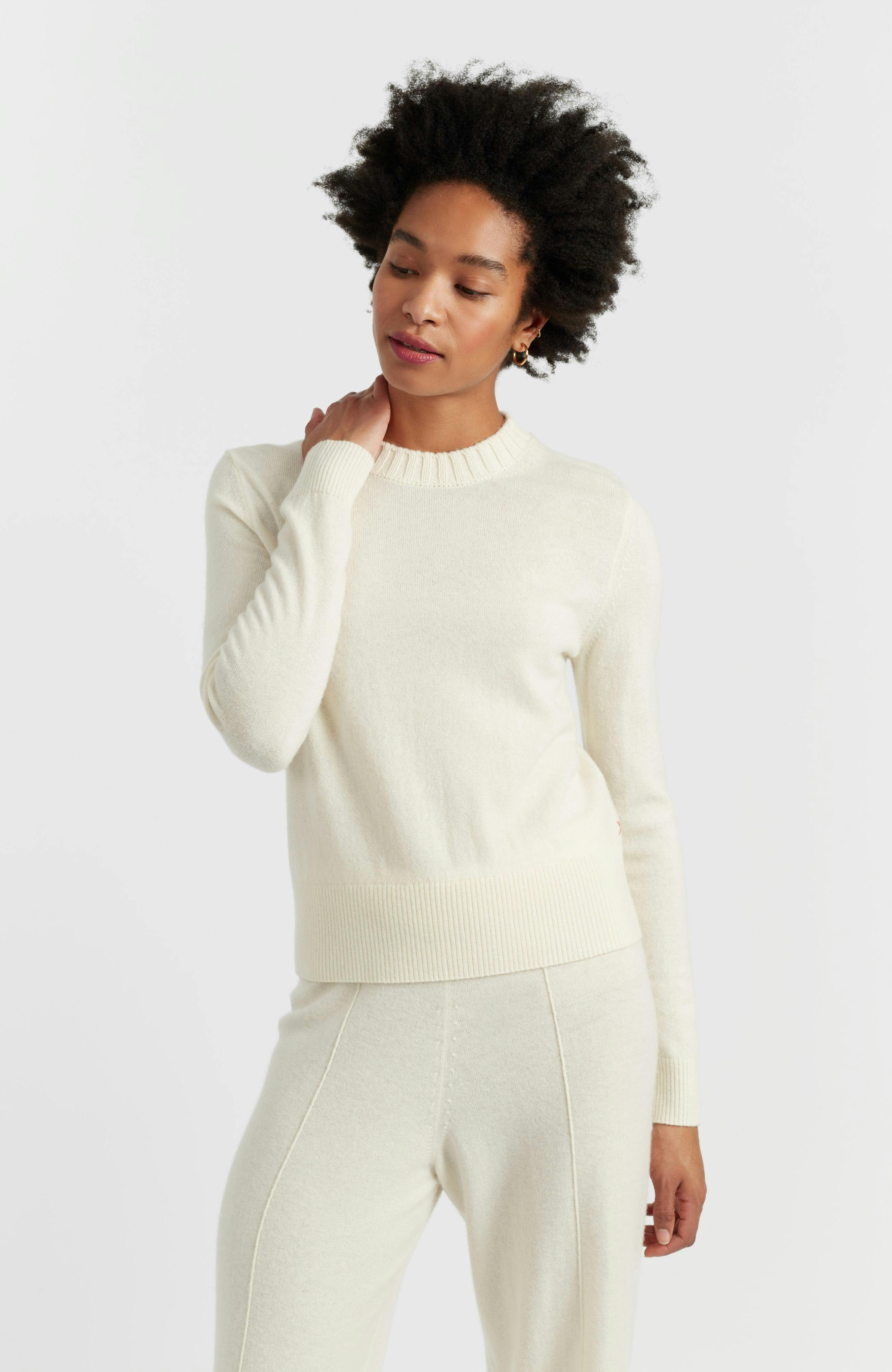 Wool & Cashmere Cropped Sporty Sweater