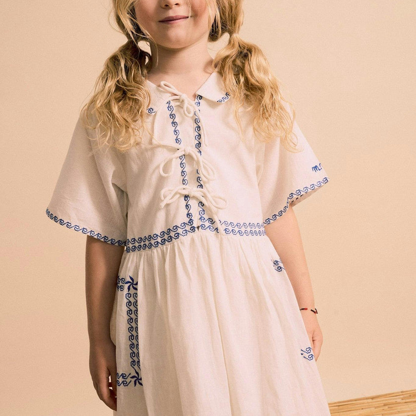BARCOS EMBROIDERED DRESS WHITE