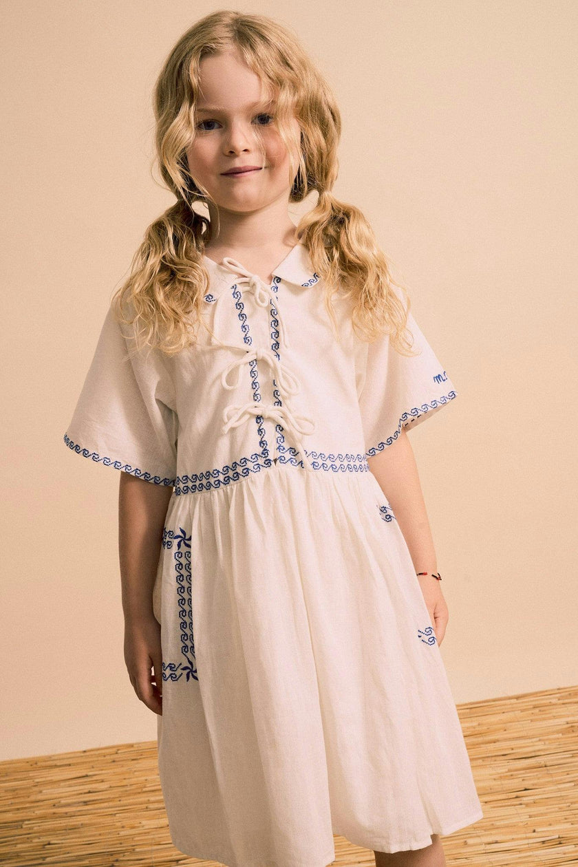 BARCOS EMBROIDERED DRESS WHITE