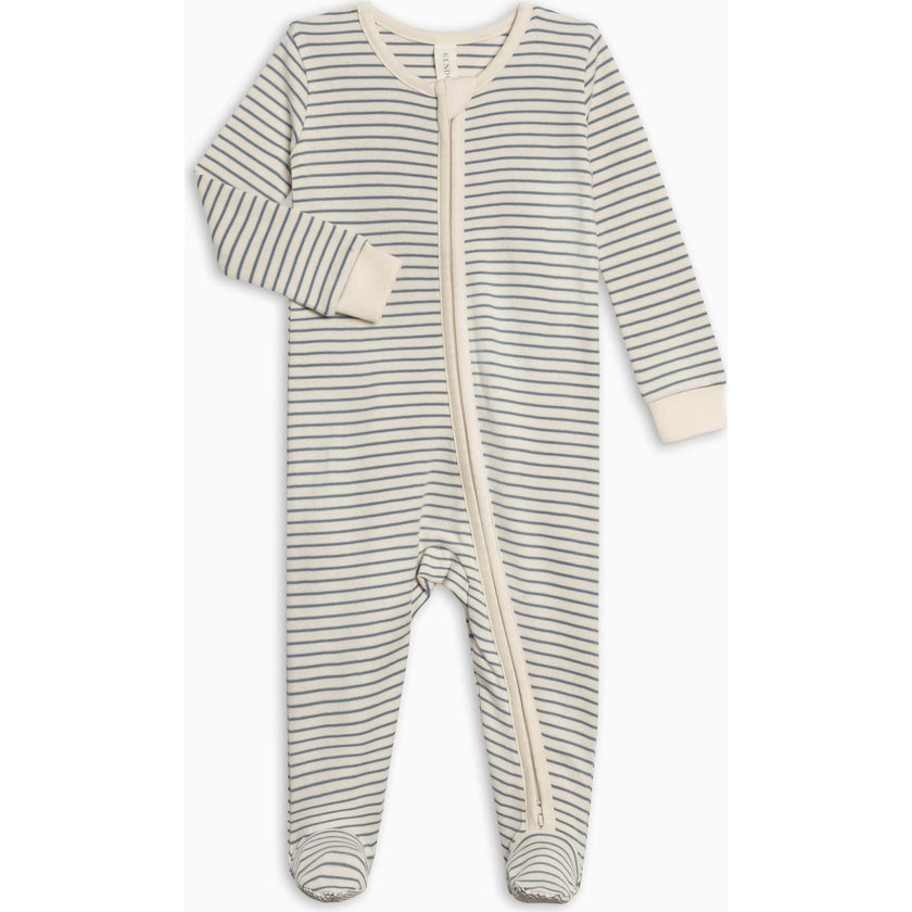Peyton Zipper Sleeper - Bay Stripe / Ivory + Sea