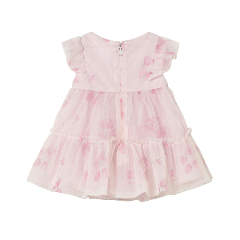 Pink Baby Dress With Floral Overlay