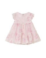 Pink Baby Dress With Floral Overlay