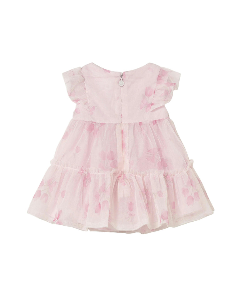 Pink Baby Dress With Floral Overlay