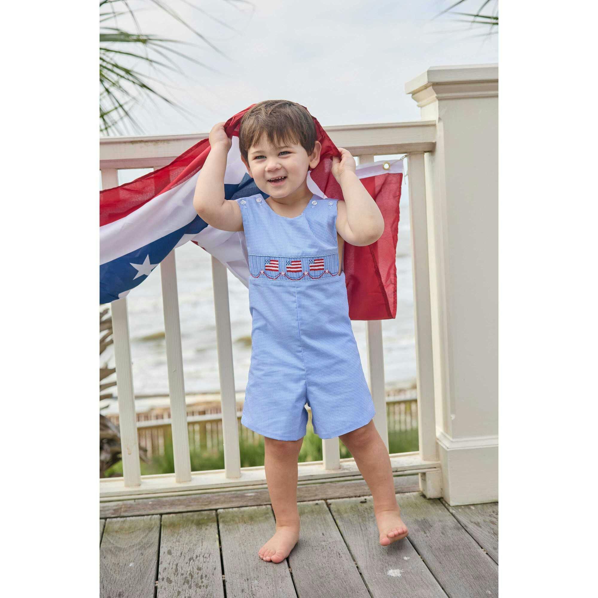 Smocked Shortall - Flags