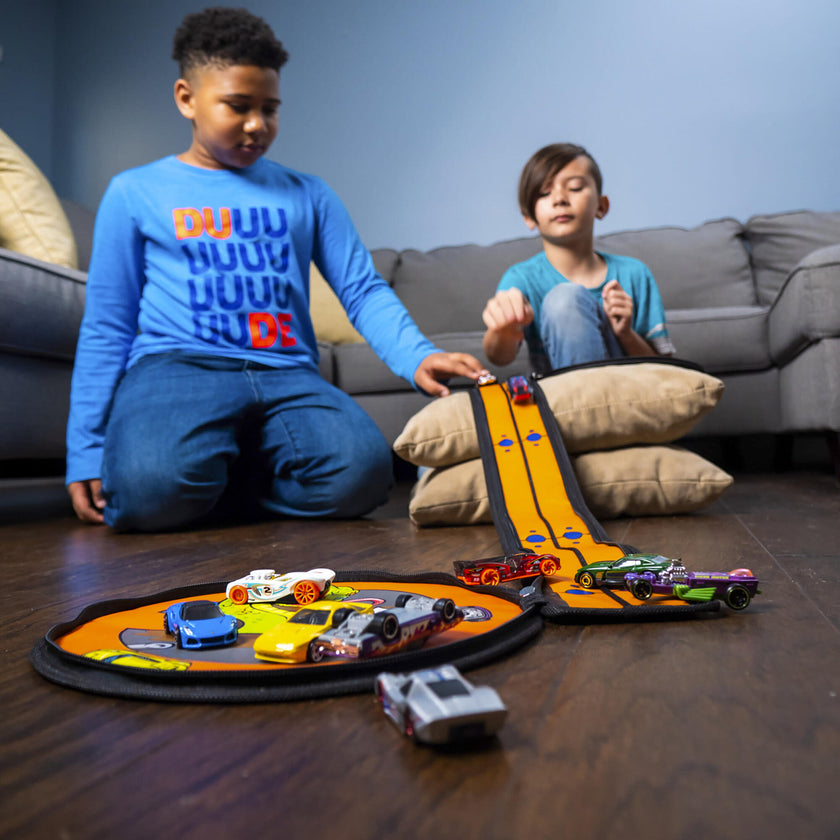 ZipBin Hot Wheels: Wheelie Track Pack Storage Case & Racetrack Mat