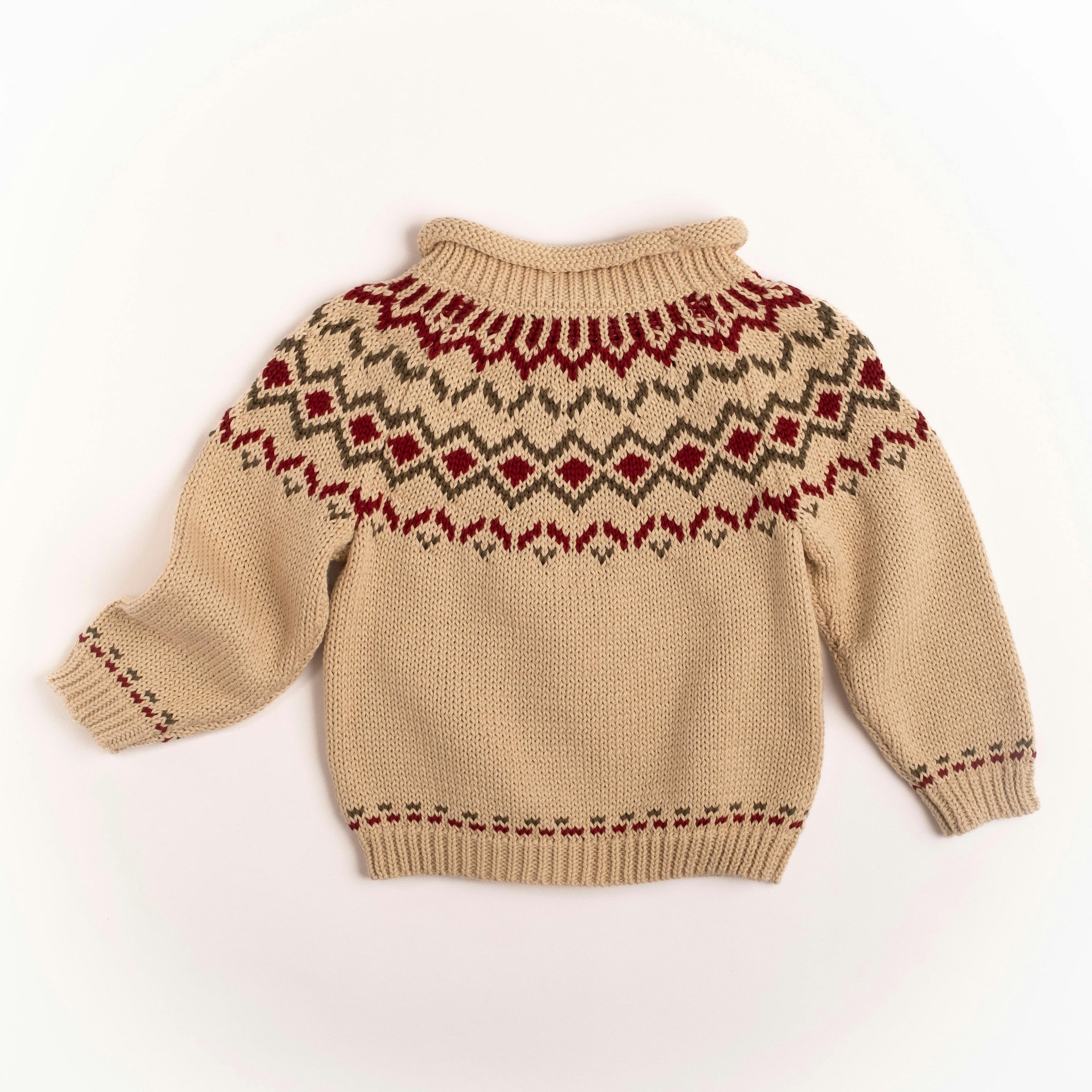 Intarsia Sweater in Ecru