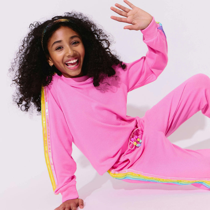 Pink Rainbow Sequin Set