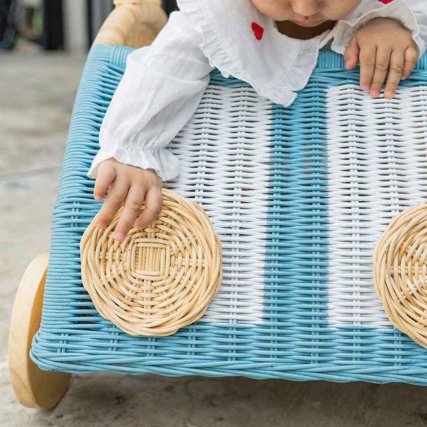 Handcrafted - Archie Storage Wagon - Rattan Wicker