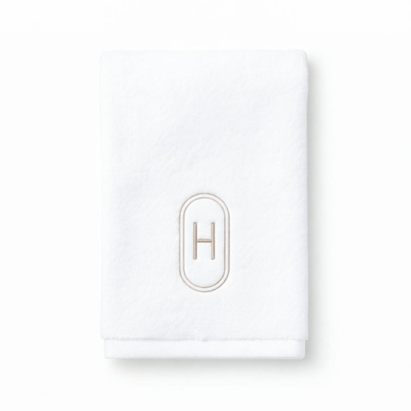 DH Oval Monogram Embroidered Fingertip Towel