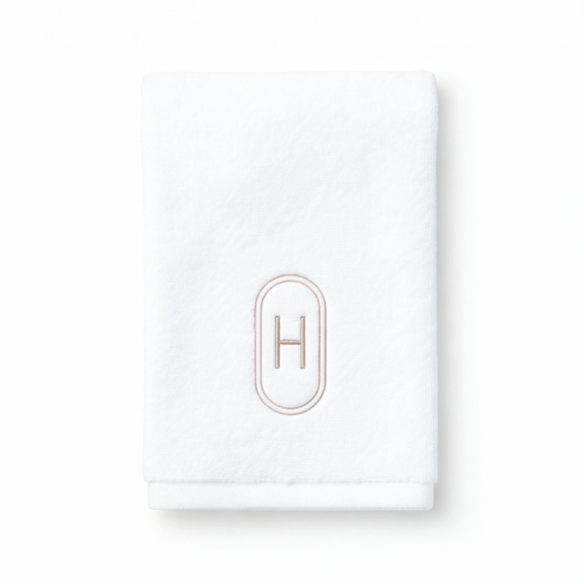 DH Oval Monogram Embroidered Fingertip Towel
