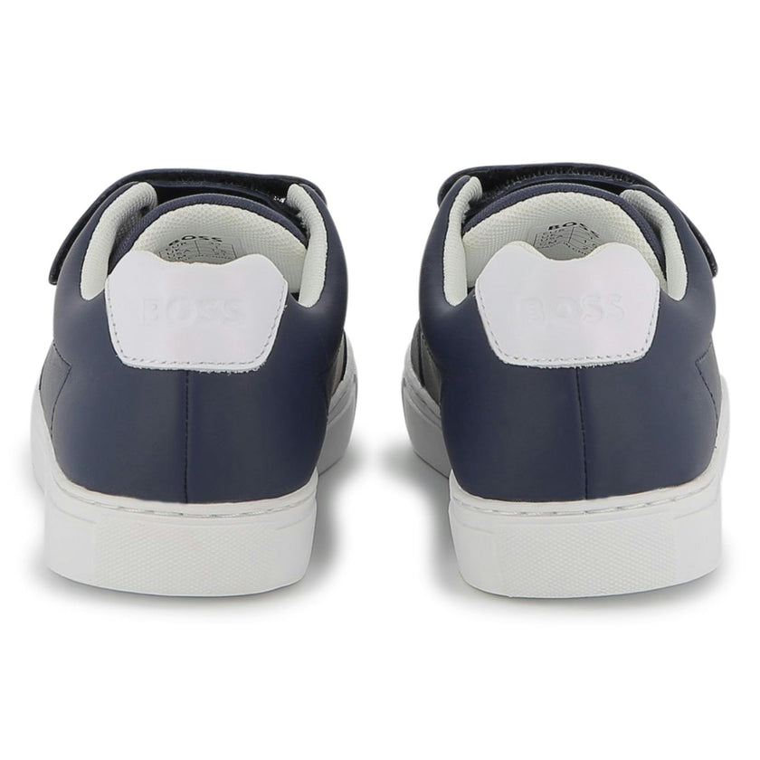 Navy Leather Sneakers