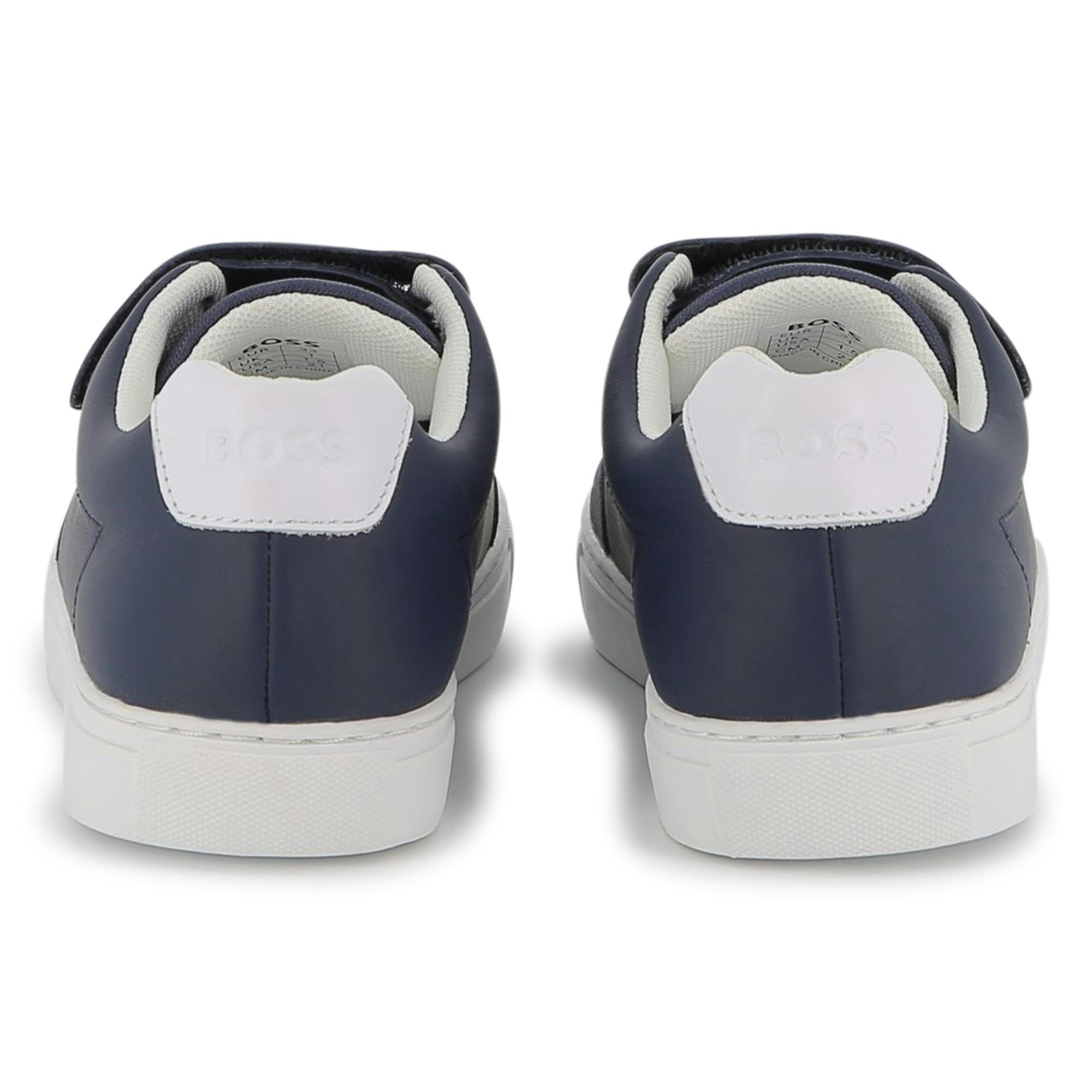 Navy Leather Sneakers