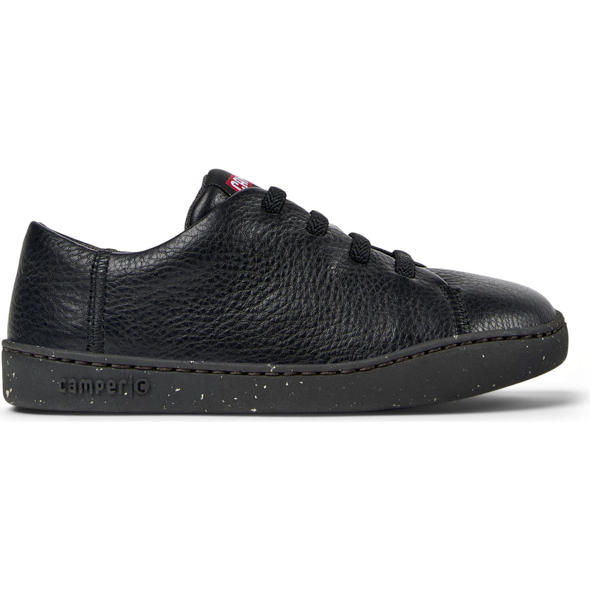Kids Peu Touring Leather Sneakers, Black