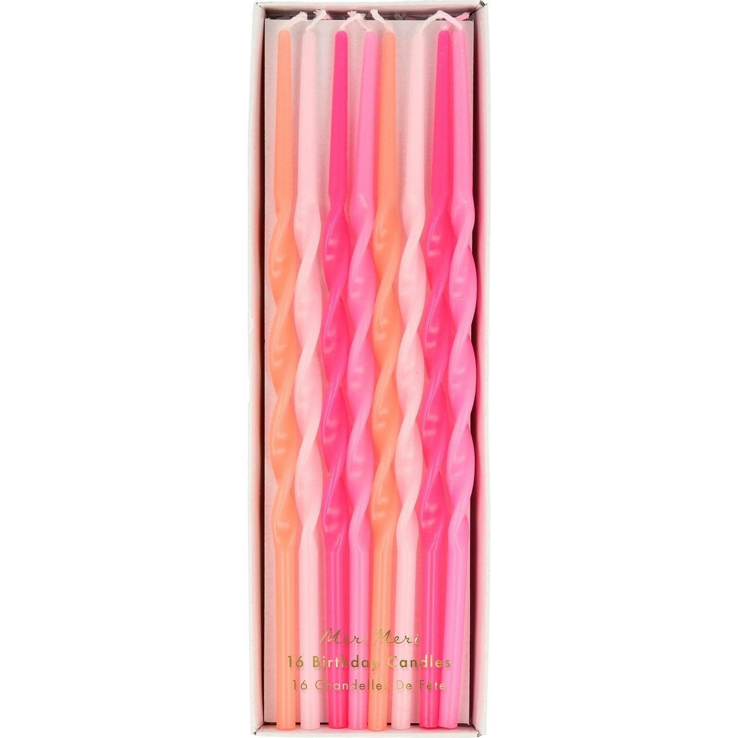 Pink Twisted Long Candles