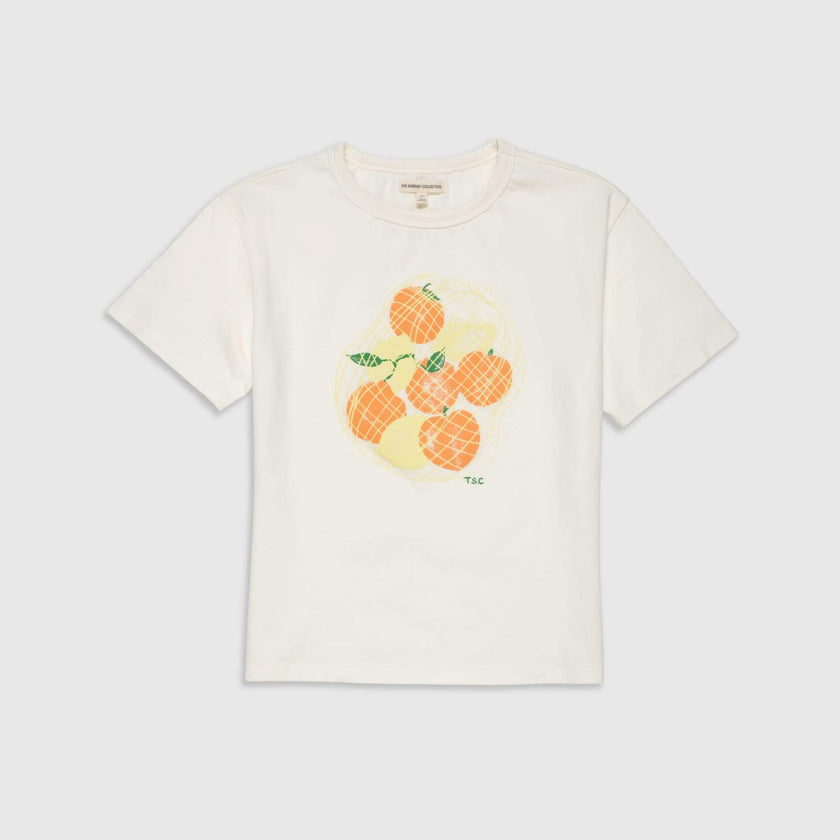Organic Weekend Tee in White Mixed Fruit