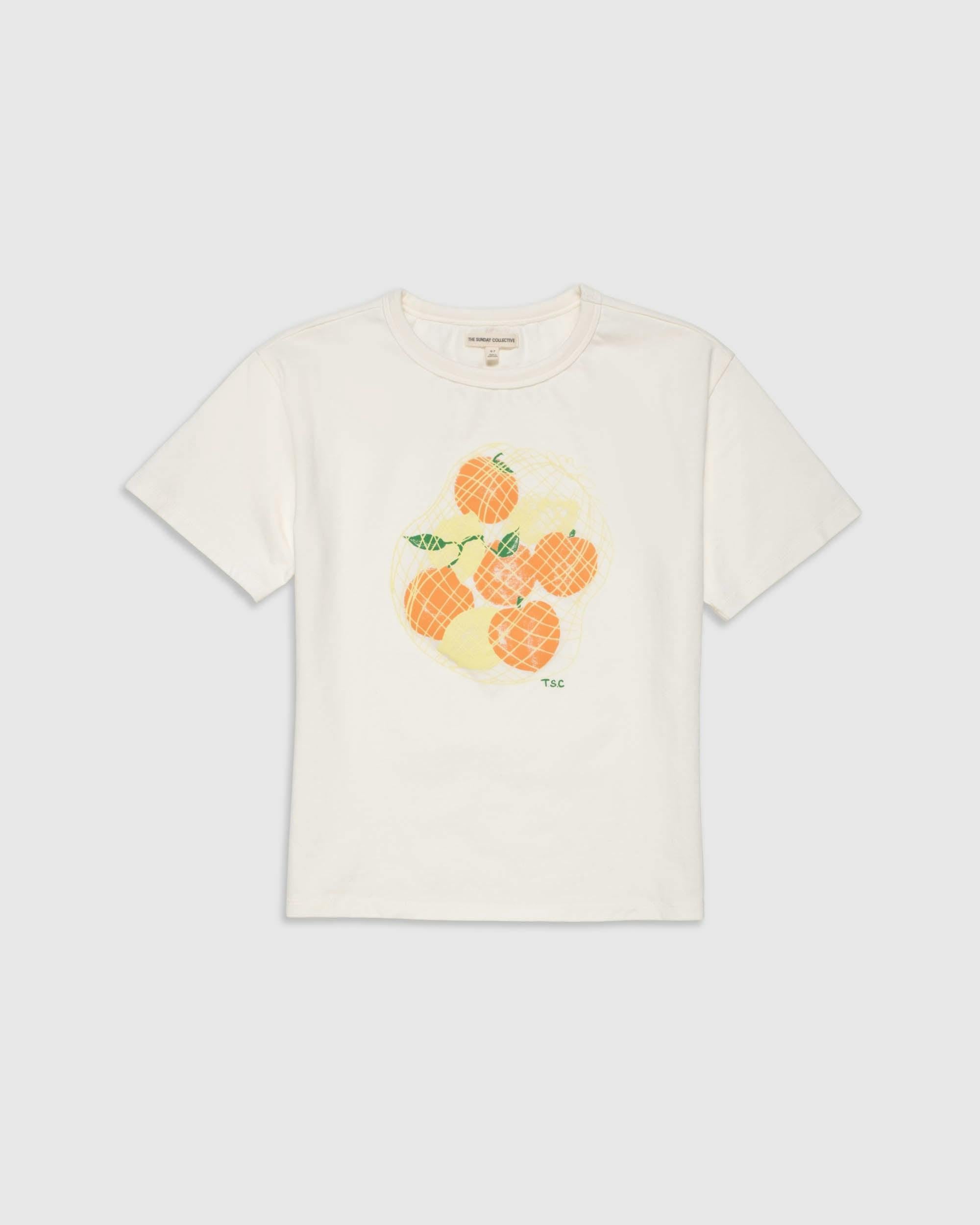 Organic Weekend Tee in White Mixed Fruit