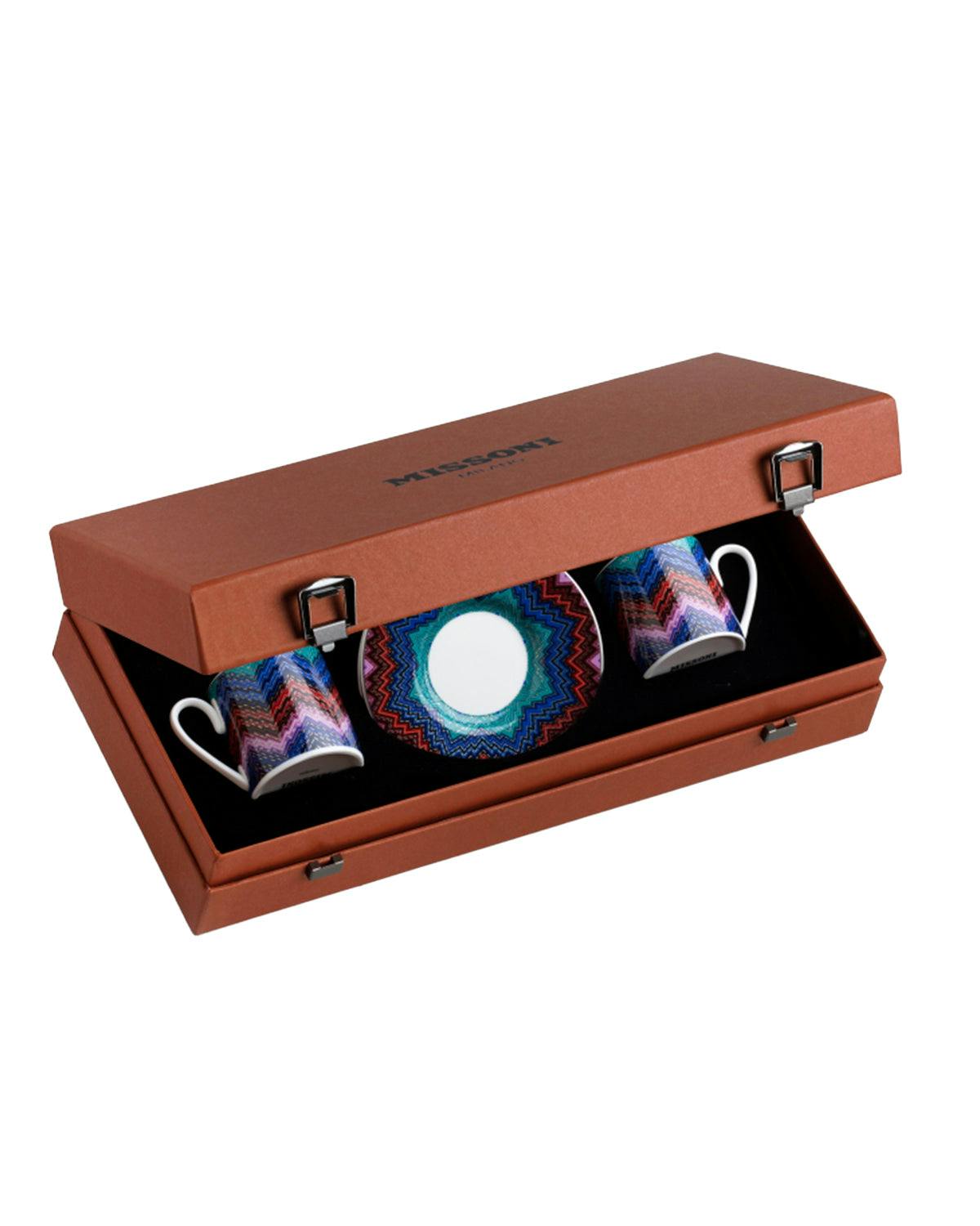 Coffee Cup & Saucer STARLIGHT Set of 2 in Luxury Box - Ø 6 X H 6,1 Cm Cap. 12 Cl. - S.12 Cm