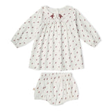 Organic Peter Pan Collar Dress - Forest Scatter