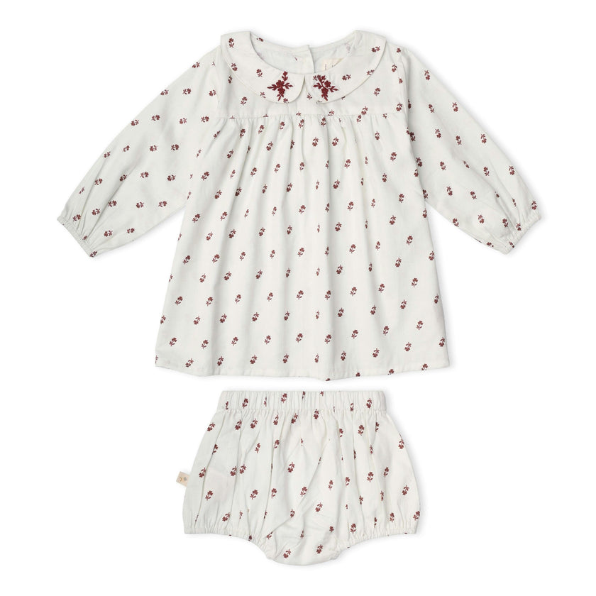 Organic Peter Pan Collar Dress - Forest Scatter