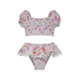 UPF 50+ Gemma Two Piece Smocked Pom-Pom Swimsuit