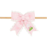 Golf Tee Embroidered Lace Bow Baby Headband