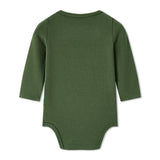 Dark Green Brushed Long Sleeve One Piece