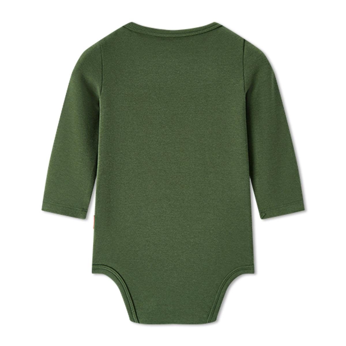 Dark Green Brushed Long Sleeve One Piece