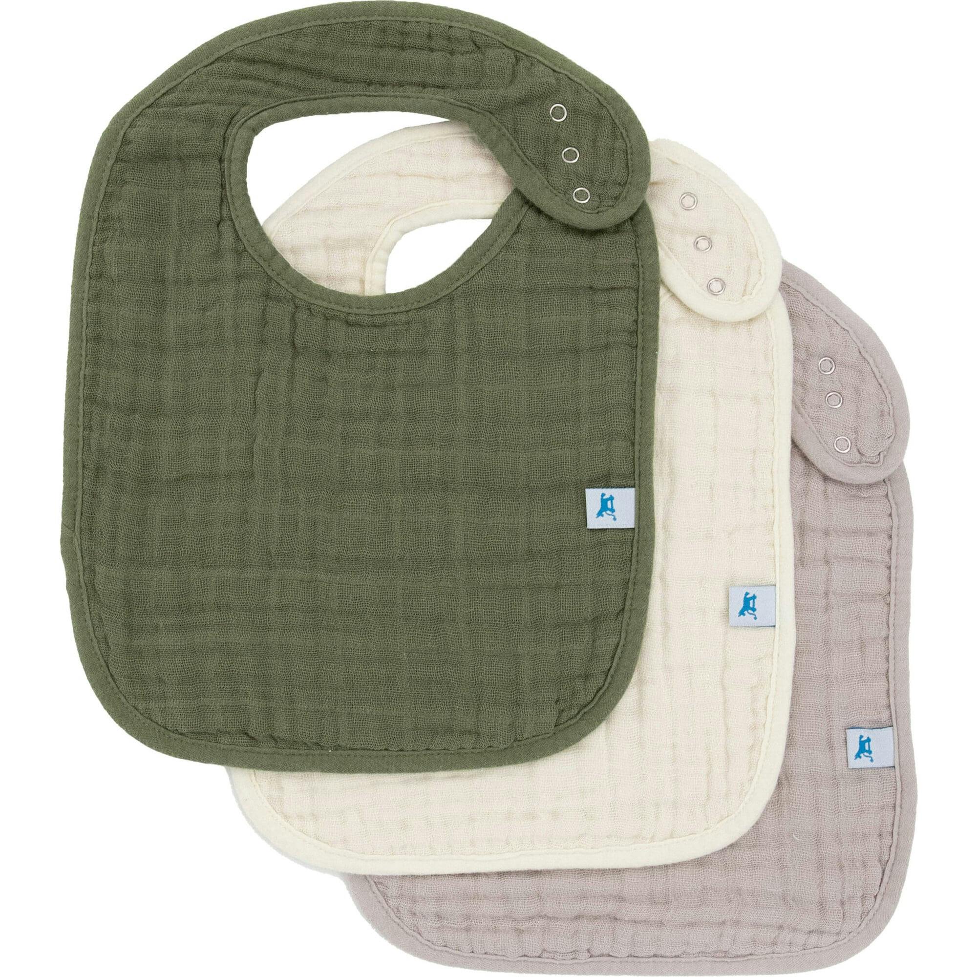 Cotton Muslin Classic Bib 3 Pack - Fern 2