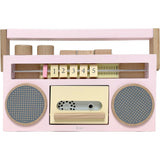 retro wooden boombox tape recorder
