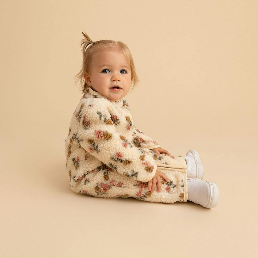 Amber Sherpa Zippered Romper