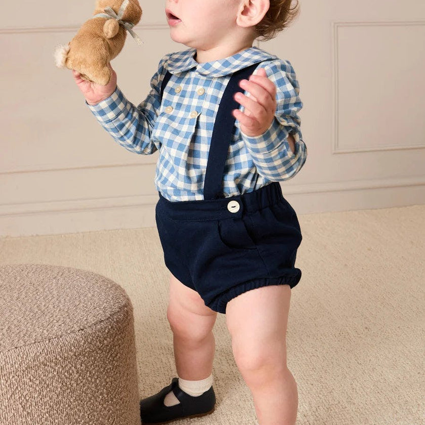 Plain Bloomers with Braces in Navy (6mths-3yrs)