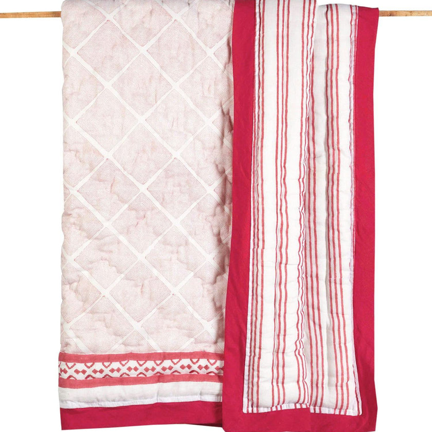 Block-Printed Cotton Crib Quilt