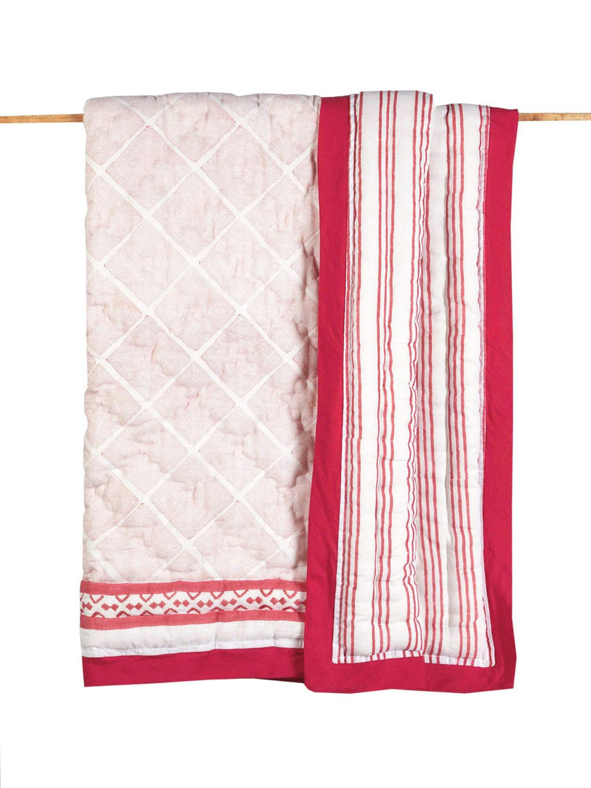 Block-Printed Cotton Crib Quilt