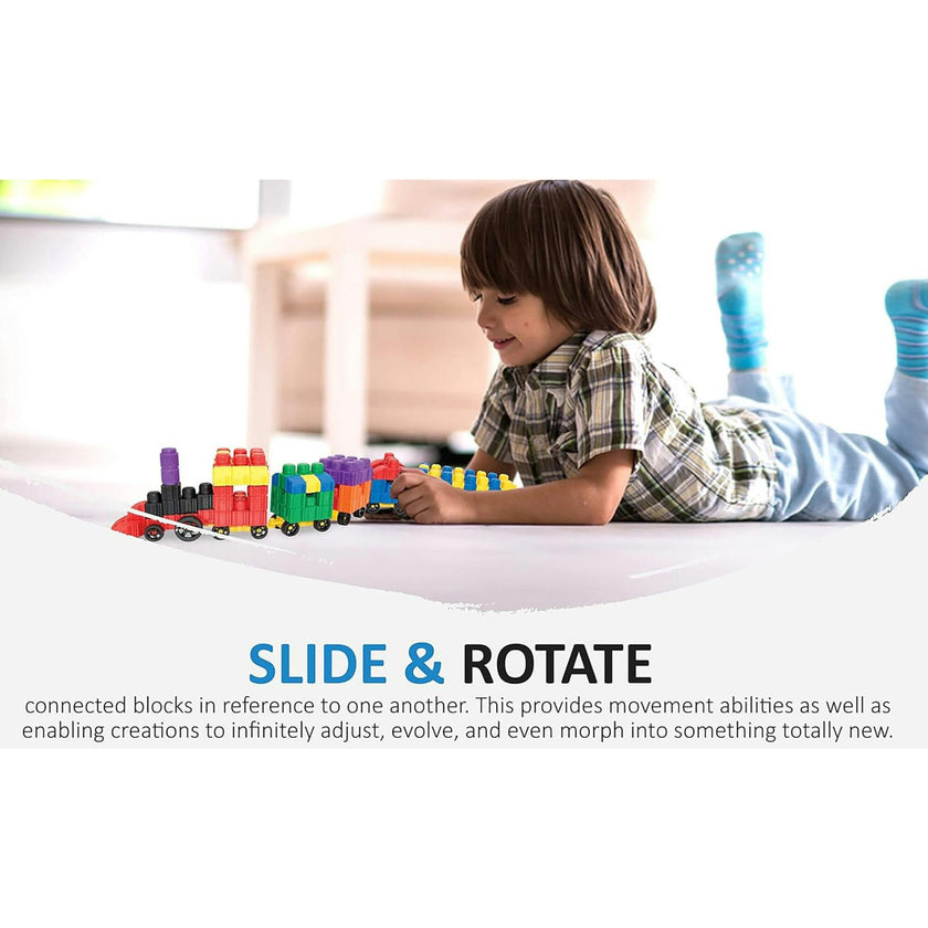 Snapo: Americana Kit - 150 pcs - Red-White-Blue Blocks & Wheels