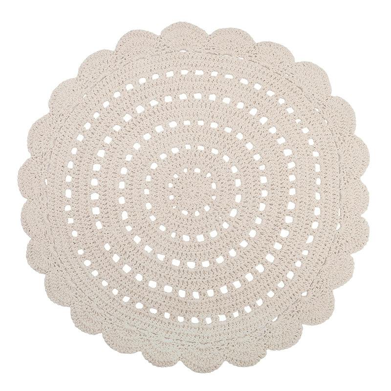 Alma Hand-Crocheted Scalloped Round Rug