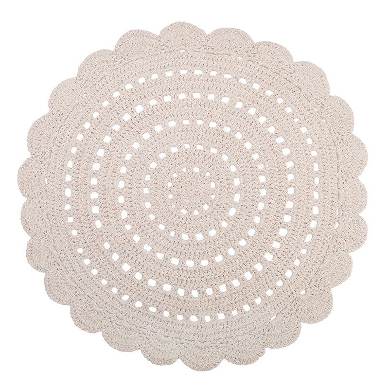 Alma Hand-Crocheted Scalloped Round Rug