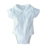 Pima Collar Bodysuit Short Sleeve White