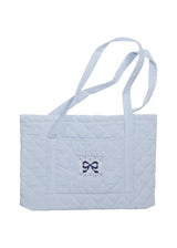 Quilted Luggage - Blue Bow