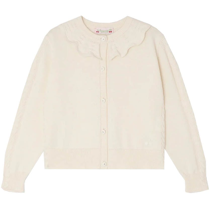 BONPOINT Lueur Ruffle Cardigan - Craie