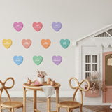 Peel & Stick Fabric Wall Stickers - Affirmation Candy Hearts Brights