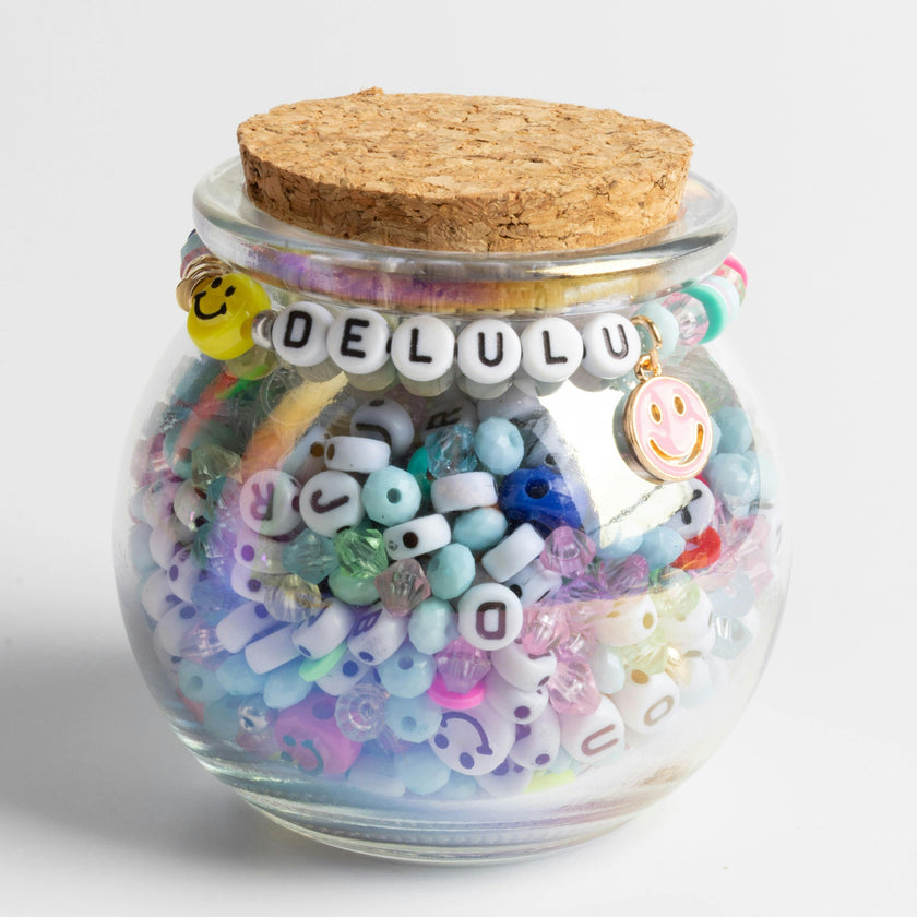 Delulu Letter Beads and Happy Faces DIY Jewelry Kit