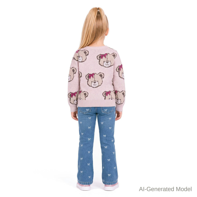 Girls Graphic Sweater | Bears & Bows