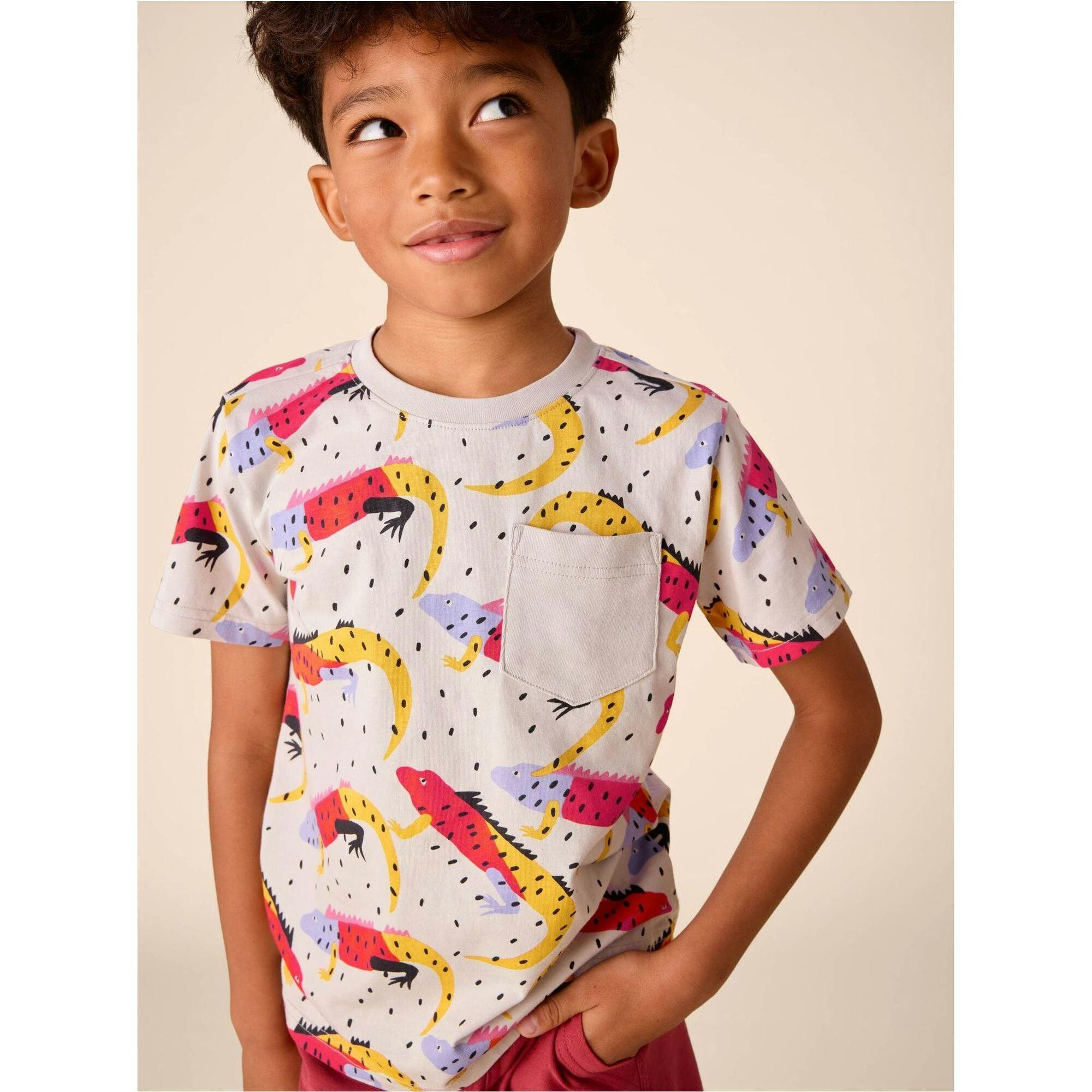 Printed Pocket Tee, Grey