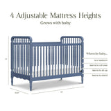 Namesake Liberty 3-in-1 Convertible Spindle Crib with Toddler Bed Conversion Kit
